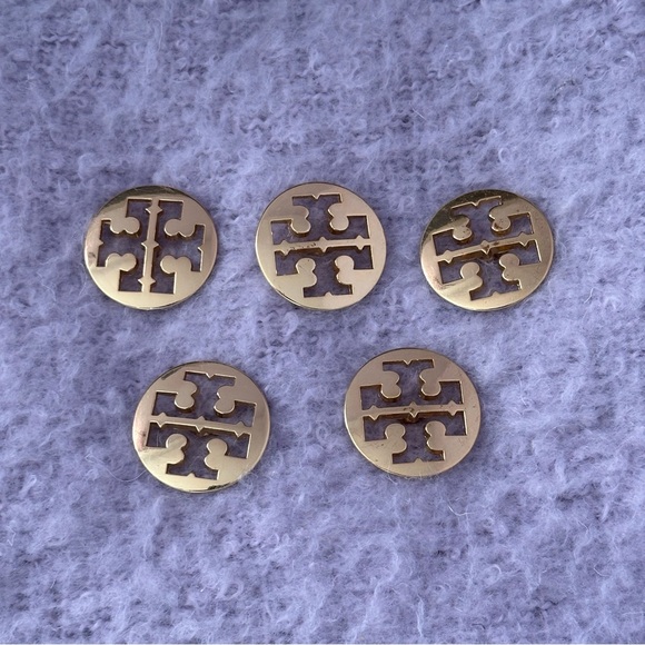 Tory Burch Accessories - Tory Burch Shiny Gold Tone T-Logo Button Set